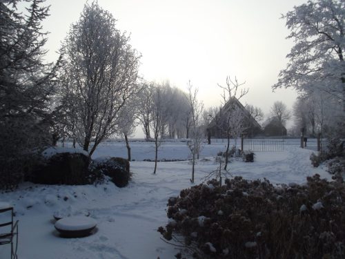 Landhuis winter tafereel